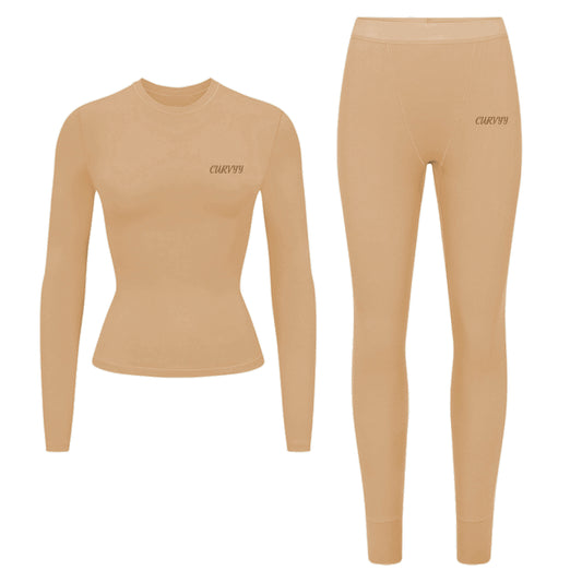French Vanilla Rib Leggings Set￼