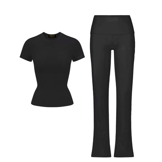 Black Flare Pants Set