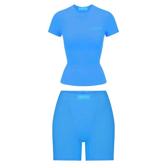 “Ocean” Short Sleeve Shorts Set